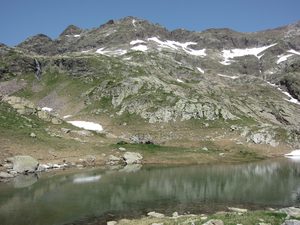 The bivouac spot at Lac des Isclots The bivouac spot at Lac des Isclots