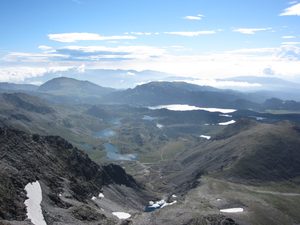 Looking down towards Lac des Bouillouses from Pic Carlit Looking down towards Lac des Bouillouses from Pic Carlit