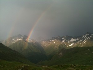 The double-rainbow after the storm at Pombie