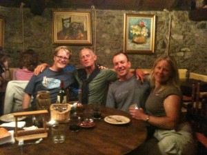 Ross, Klaas, Lucy and me after the final supper